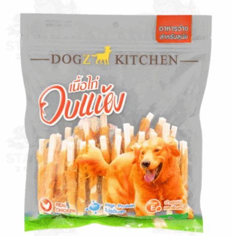 Dogz Kltchen Dog Treats JHA05 - ขนมสุนัข เนื้อไก่พันแท่งนมหยัก 380g (12362)