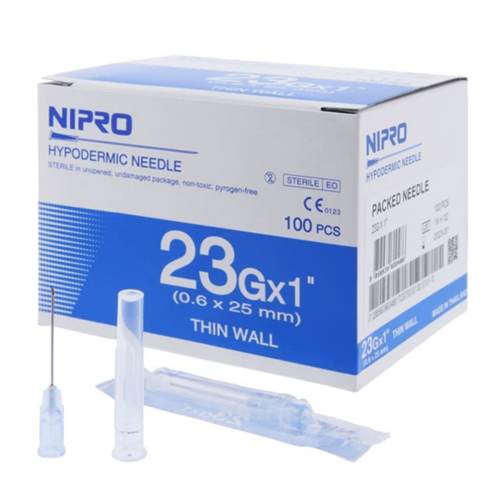 Nipro Hypodermic Needle 23Gx1" (1Needle) - หัวเข็มฉีดยา 1ชิ้น (0.60x25mm) (252877)