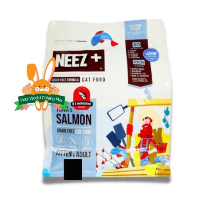 NEEZ+ Grain Free Formula Cat Food - อาหารแมวรสทูน่าและแซลมอน 1kg (253375)