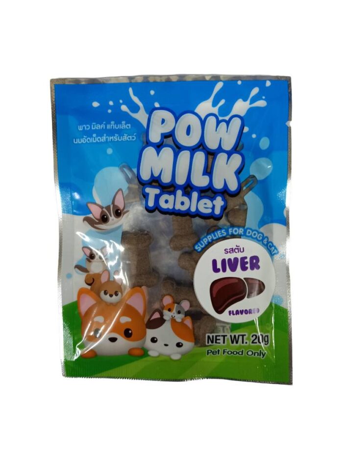 SOOS Pow Milk Tablet - นมอัดเม็ดรูปกระดูกรสตับ 20g (252348)