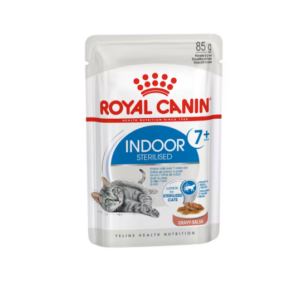 อาหารแมว 253351 Royal Canin Indoor Sterilised 7+ Gravy - อาหารแมวเปียกสูตรสำหรับแมวสูงวัยเลี้ยงในบ้านและแมวทำหมันแบบในซอสเกรวี่ 85g