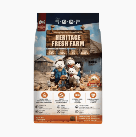 QOOP Dog Food Heritage Fresh Farm - อาหารสุนัขคูปป์ รสไก่และไข่ 1kg