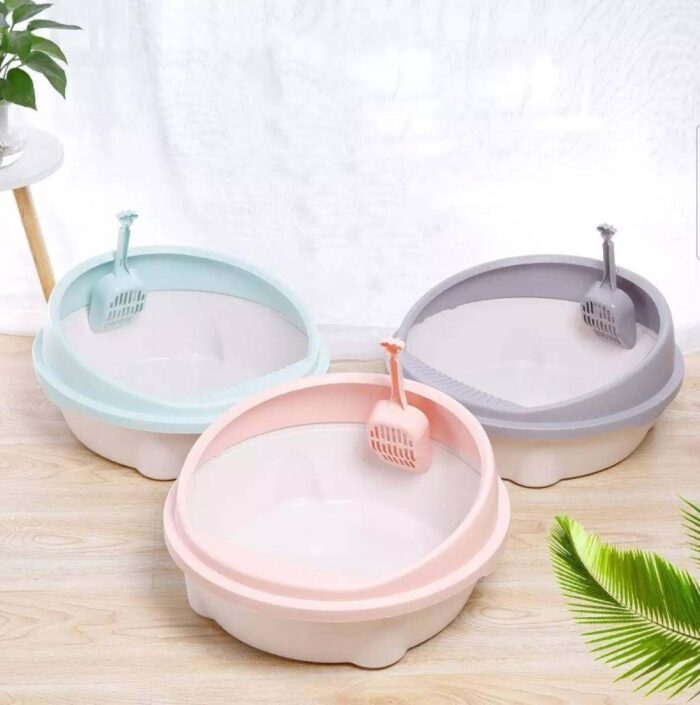 SOOS Cat Litter Box - กระบะทรายแมวแบบทรงกลมพร้อมที่ตัก (49x45x22cm) (260070)