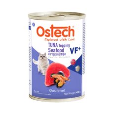Ostech VF+ Tuna topping Seafood - อาหารแมวกระป๋อง ออสเทค รสทูน่าหน้าซีฟู้ด 400g (15890)
