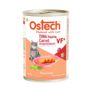 07_ostech_gourmet_vf_tuna_carrot Ostech VF+ Tuna topping Carrot - อาหารแมวกระป๋อง ออสเทค รสทูน่าหน้าแครอท 400g