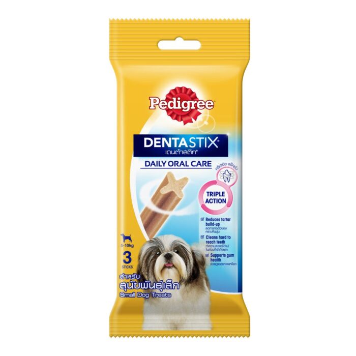 SOOS Pedigree Dentastix Small Dog - ขนมขัดฟันสำหรับสุนัขพันธุ์เล็ก 45g (แพ็ค 3 ชิ้น) (261529)