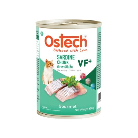 Ostech VF+ Sardine Chunk - อาหารแมวกระป๋อง ออสเทค รสซาร์ดีนชิ้น 400g