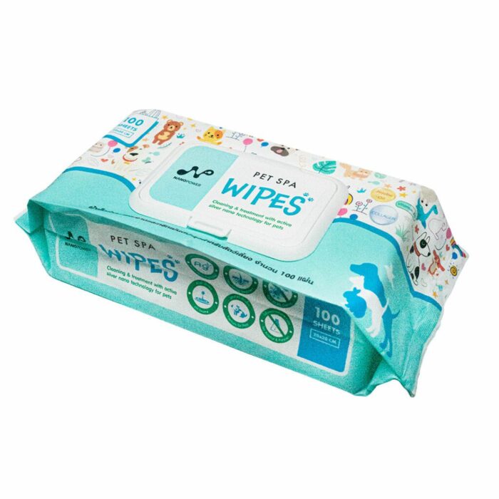 Nano Power - Pet Spa Wipes - ผ้าเช็ดทำความสะอาดและทรีทเม้นต์ 100แผ่น (260778)
