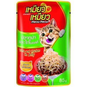 Meow Meow Cat Food - อาหารเปียกสำหรับแมว รสปลาทูน่าหน้าไก่ 85g (273698)