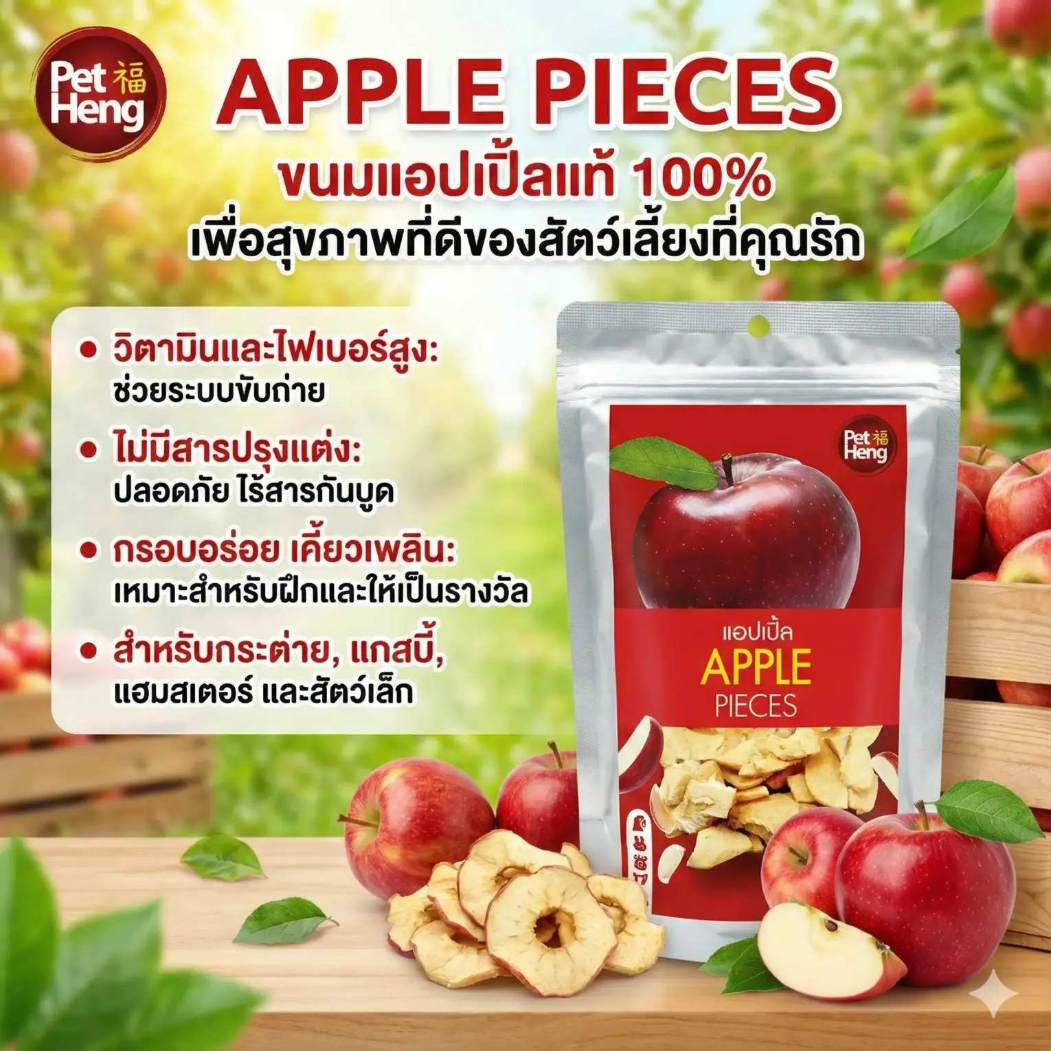 พบคำแนะนำในการเลือกกรงนกที่สมบูรณ์แบบ 10 Pet Heng Pet Snack - ขนมสัตว์เลี้ยงแอปเปิ้ล 80g
