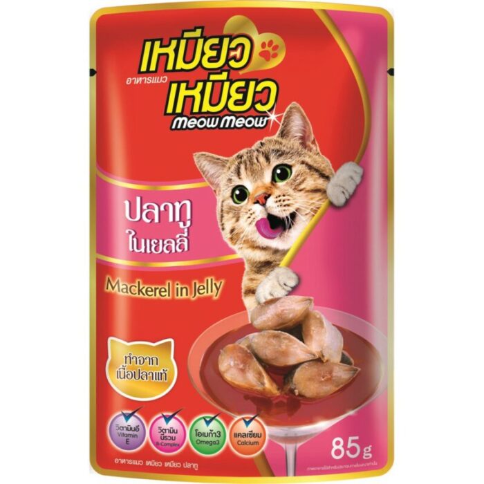 Meow Meow เหมียว เหมียว - อาหารแมวเปียกรสปลาทู 85g (273719)
