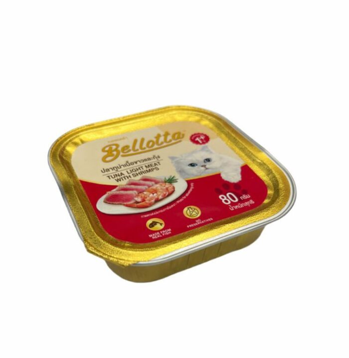 พบคำแนะนำในการเลือกกรงนกที่สมบูรณ์แบบ 8 Bellotta Tuna Light Meat With Shrimps - อาหารแมวสำเร็จรูปชนิดเปียก รสปลาทูน่าเนื้อขาวและกุ้ง 80g (293261)