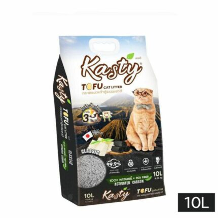 Kasty Classic Tofu Cat Litter - ทรายแมวเต้าหู้ธรรมชาติสูตรชาร์โคล 10L (285112)