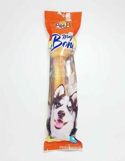 Pet8 Mega Bone Chicken Flavor - กระดูกผูกเคลือบสันในไก่ รสไก่ 10นิ้ว (301491)