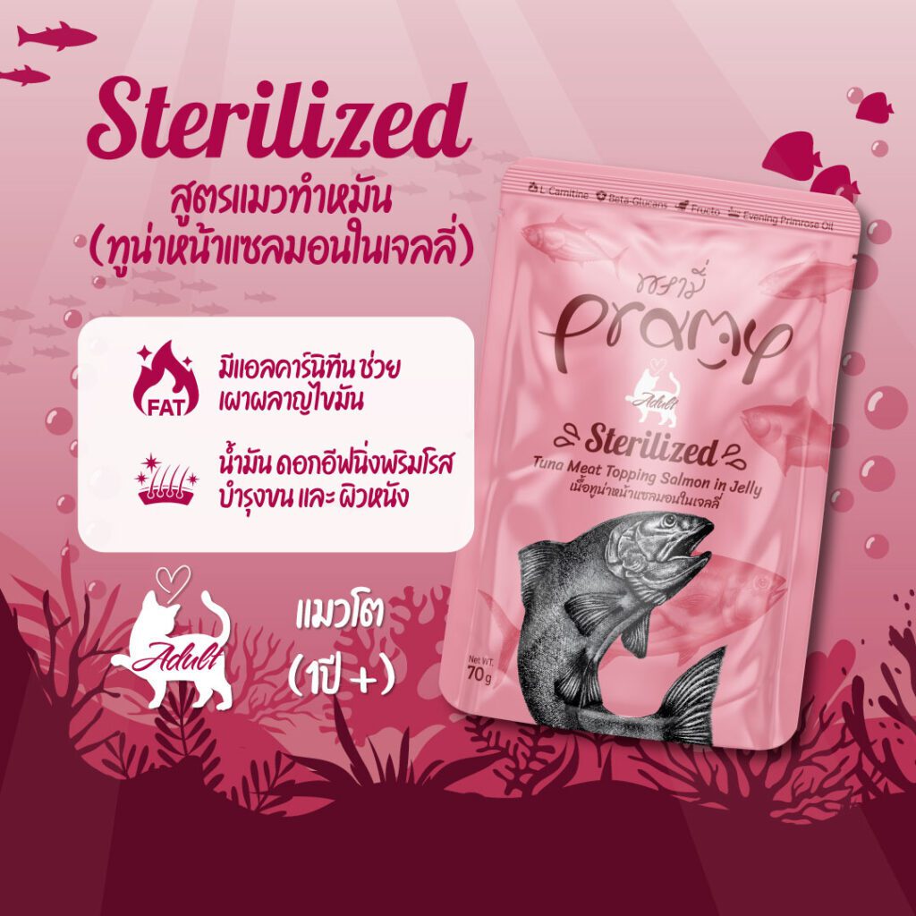 พบคำแนะนำในการเลือกกรงนกที่สมบูรณ์แบบ 7 Pramy Sterilized Tuna Meat Topping Salmon In Jelly - อาหารแมวเปียกรสเนื้อทูน่าหน้าแซลมอนในเจลลี่ 70g (298308)