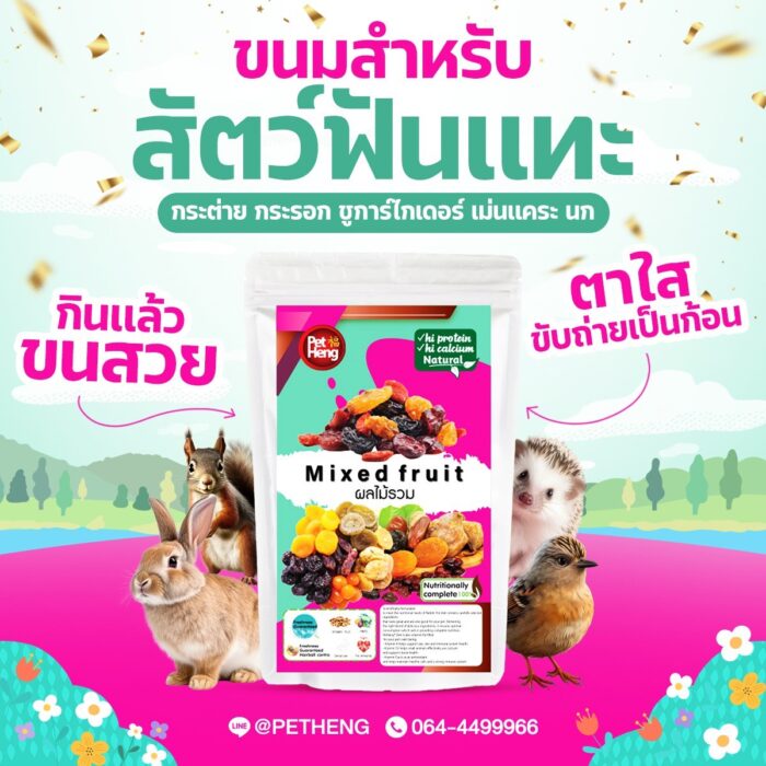 S__18612247 Pet Heng Snack Mixed Fruit - ผลไม้รวม 80g (308987)