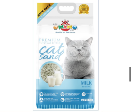 Okiko Premium Tofu Cat Litter Cat Sand Milk - ทรายแมวเต้าหู้เกรดพรีเมี่ยม กลิ่นนม 20L (543980)