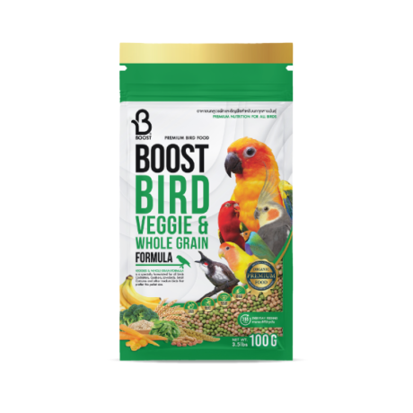 BOOST BIRD WHOLE GRAIN & VEGGIE FORMULA - อาหารนก สูตรพืชและผัก 100g