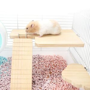 Wooden Hamster Platform - แท่นชานชาลาไม้ตกแต่งกรงสำหรับหนูแฮมสเตอร์ (28×17×13.5cm) (504339)