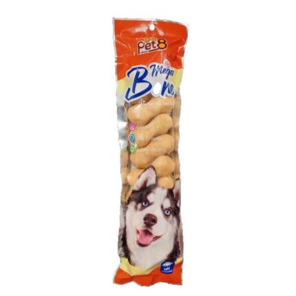 Pet8 Mega Bone Chicken Flavor - กระดูกผูกเคลือบสันในไก่ รสไก่ (2.5นิ้ว/10ชิ้น) (301492)