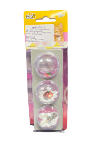 (TBD เลิกขาย) Pet8 Cat Toy Fantasy Ball - ของเล่นสำหรับแมว ลูกบอลแฟนซีรูปแมลง (318582)