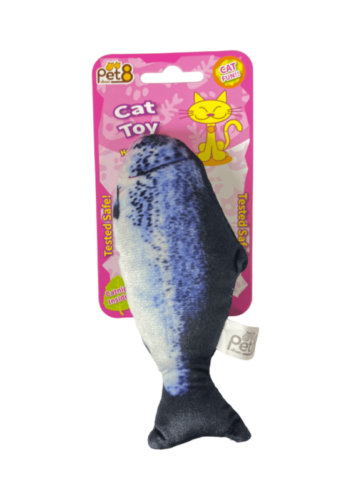 (TBD เลิกขาย) Pet8 Cat Toy + Catnip - ของเล่นสำหรับแมว ตุ๊กตาปลาฮอกเกะพร้อมแคทนิป (318614)