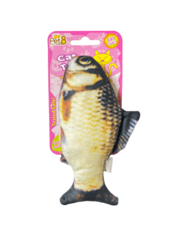 (TBD เลิกขาย) Pet8 Cat Toy + Catnip - ของเล่นสำหรับแมว ตุ๊กตาปลาทูยักษ์พร้อมแคทนิป (318616)