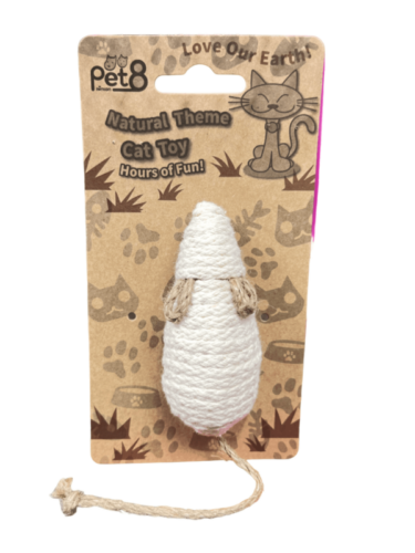 (TBD เลิกขาย) Pet8 Cat Toy + Catnip - ของเล่นสำหรับแมว ตุ๊กตาหนูแบบเชือกขดพร้อมแคทนิป (318598)