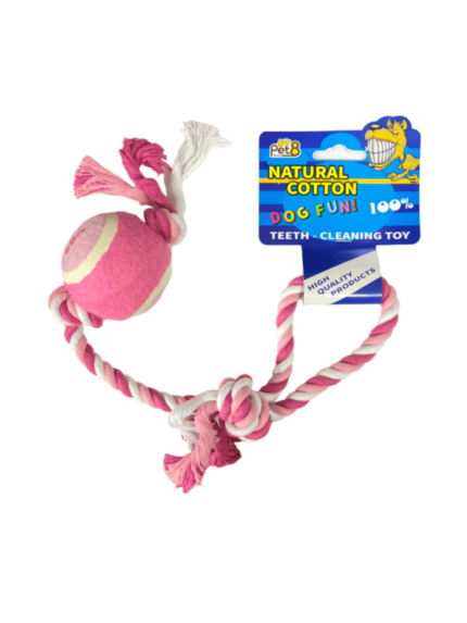 Pet8 Dog Toy - ของเล่นสำหรับสุนัข ห่วงเชือกคล้องมือพร้อมลูกเทนนิส (318628)