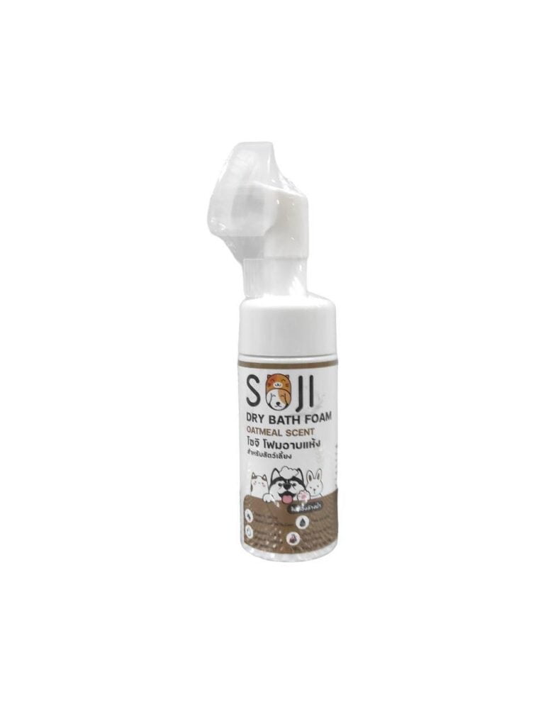 Soji Dry Bath Foam Oatmeal Scent - โฟมอาบแห้งสำหรับสัตว์เลี้ยง กลิ่นโอ๊ตมิล 120ml (313244)