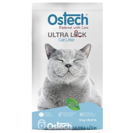 TBD Ostech Ultra Lock Cat Litter - ทรายแมวเบนโทไนท์ธรรมชาติ สูตรอัลตร้าล็อค 12KG (320635)