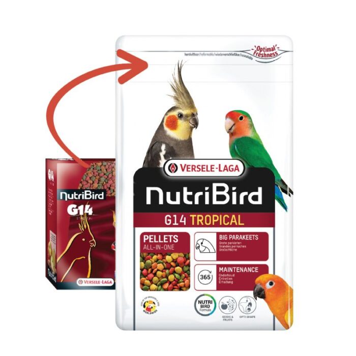 Versele-Laga Nutribird G14 Tropical - อาหารนกพารากีต ขนาดใหญ่ สูตรทรอปิคอล เม็ดสี 1kg (320870)