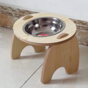 322303 Tom Cat Stainless Bowl Wooden Edge - ชามอาหารสแตนเลสสำหรับสัตว์เลี้ยง + กรอบไม้ (322303)