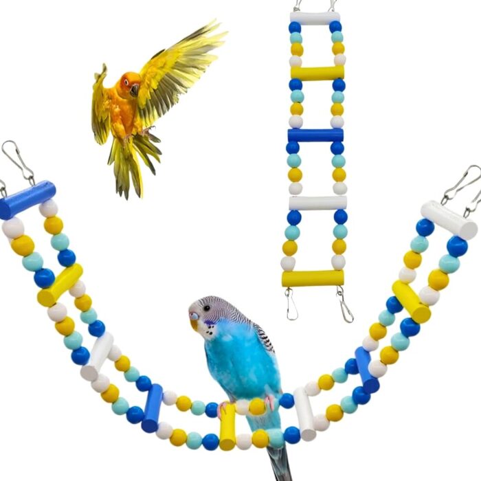 Bird Toy Colorful Ladder - ของเล่นนก บันไดตกแต่งกรงสีพาสเทล (37-44 x 7.5-10cm) (322298)