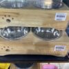 Tom Cat Stainless Bowl Wooden Edge - ชามอาหารสแตนเลสคู่สำหรับสัตว์เลี้ยง + กรอบไม้ (322292)