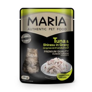 abd31d647cb04b06ac6a22a3bf673557 MARIA Authentic Cat Food Tuna & Shirasu In Gravy - อาหารแมวเปียก รสปลาทูน่าและปลาข้าวสารในน้ำเกรวี่ 70g (320639)