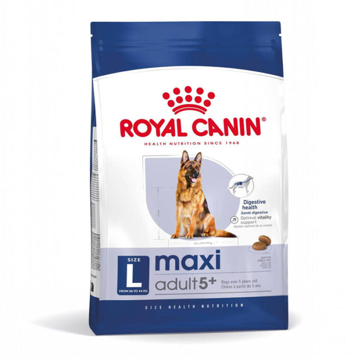 max_age5_dry Royal Canin Maxi Adult - อาหารสุนัขโต พันธุ์ใหญ่ ชนิดเม็ด 15kg (กระสอบ)(313108)