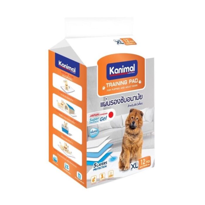 Kanimal Training Pad - แผ่นรองซับสัตว์เลี้ยง Size XL (110g/12แผ่น) (90x90cm) (317358)