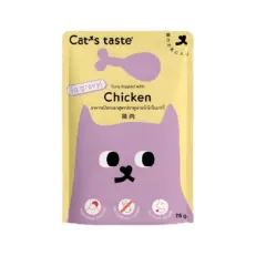 Cats Taste Pouch Tuna Topping Chicken in Gravy - อาหารแมวเปียกสูตรปลาทูน่าหน้าไก่ในเกรวี่ 75g (10582)