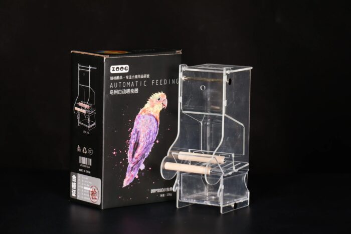 Zoog Automatic Acrylic Bird Feeder - ที่ให้อาหารนกอัตโนมัติแบบอะคลิลิค Size S (7x12.4x19.5cm)(500526)