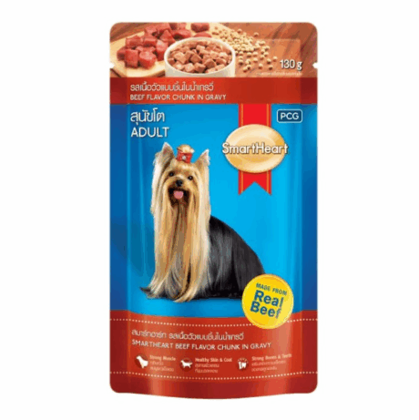 พบคำแนะนำในการเลือกกรงนกที่สมบูรณ์แบบ 9 SmartHeart Pouch Beef Flavor Chunk in Gravy - อาหารเปียกสุนัขแบบซอง รสเนื้อวัวแบบชิ้นในน้ำเกรวี่ 130g (312387)