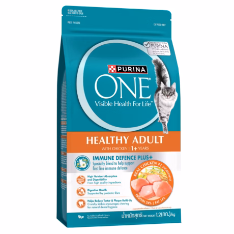Purina One Healthy Adult with Chicken - อาหารแมว สูตรแมวโต สูตรเนื้อไก่ 1.2kg (328140)