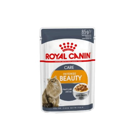 Royal Canin Care Intense Beauty Gravy - อาหารแมวเปียกสูตรดูแลผิวหนังและเส้นขนในน้ำเกรวี่ 85g (323458)