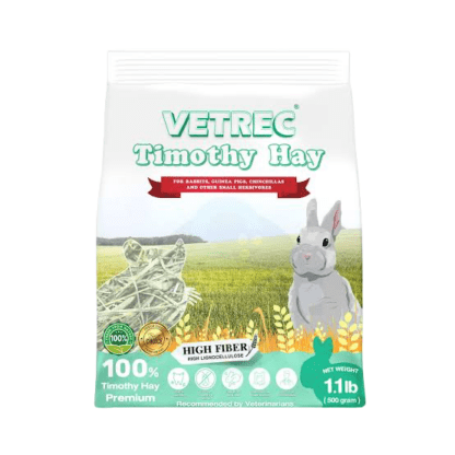 VETREC Timothy Hay Premium High Fiber - หญ้าทิโมธีเกรดพรีเมี่ยม ไฟเบอร์สูง 500g (338211)