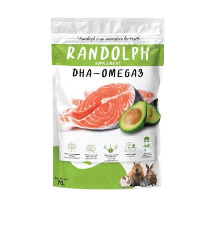 Randolph Supplement DHA-Omega3 - ขนมสัตว์ฟันแทะ สูตรดีเอชเอและโอเมก้ารสปลาแซลมอน 70g