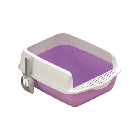 Cat Litter Box - กระบะทรายแมวขอบสูงพร้อมที่ตัก (48x34x24cm) (345389)