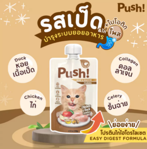 Push Pouch Chicken & Duck Combo - อาหารแมว เนื้อมูสเป็ดและไก่ 100g
