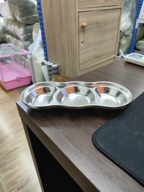 ถ้วยสแตนเลส 3 หลุม (20x8x2.5cm)