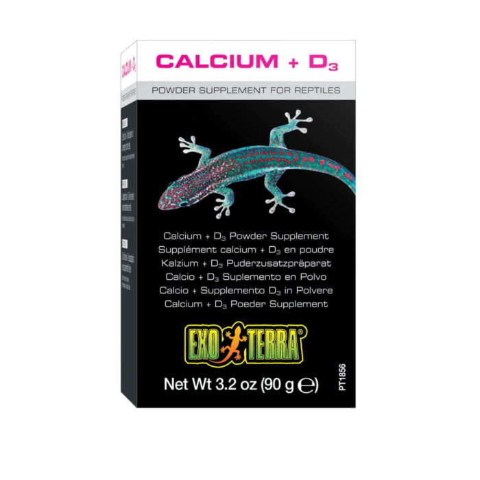 EXO TERRA Calcium + D3 Powder Supplement For Reptiles - อาหารเสริมแคลเซียมผสมวิตามิน D3 ชนิดผงสำหรับสัตว์เลื้อยคลาน 40g (336181)