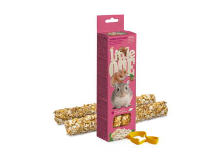 Little One Sticks with Puffed Rice and Nuts - ขนมแฮมสเตอร์และหนู ธัญพืชอัดแท่งผสมข้าวพองและถั่ว 120g